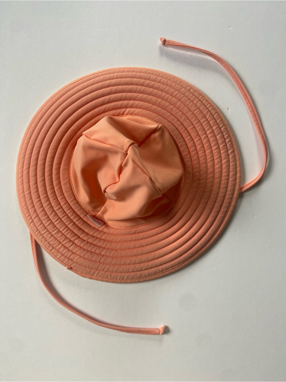 RuffleButts Swim Hat 0 12 Months Orange Peach UPF 50+ Sun Protective Wide Brim